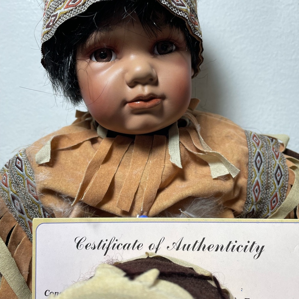 Emerald Doll with Brown Outfit and Black Hair